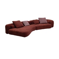 Italienisches Frei Kombinierbares Modulares Gerades Sofa Modernes Rotes Bouclé-Stoff Armloses Schaumstoffgefülltes Sektional-Sofa-Set