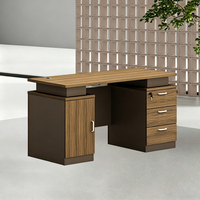 Bureau en bois d'excellente qualité couleur noyer avec plusieurs tiroirs mobilier de bureau ordinateur Table de travail pour bureau à domicile