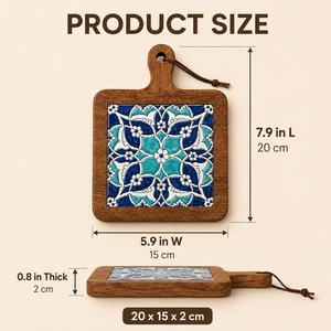 Support de rangement personnalisé en bois pour carreaux de céramique incrustés, dessous de plat ou dessous de pot en bois d'acacia résistant à la chaleur - Product Image 2