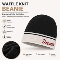 Gorro de Invierno Jacquard con Logotipo Personalizado, Gorro Deportivo Elástico Tipo Waffle para Viajes, Pesca y Actividades al Aire Libre