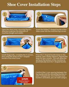 Otomatik 200 adet tek kullanımlık galoş dağıtıcı dayanıklı makine kapalı kullanım için ev için çoğu ayakkabı boyutları uyar, ofis, hastane - Product Image 5