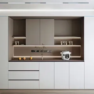 Handmade Solid Wood Wall Mounted Display Sideboard Cabinet Modern Design for Living Room Villa Project Custom <strong>Furniture</strong> - Product Image 1
