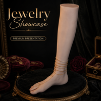 Modèle réaliste de jambe inférieure en silicone platine, taille 37, squelette, modèle de corps humain réel pour la pratique du nail art, mannequin féminin