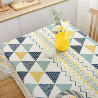 Nappe de table de cuisine en coton/lin imprimée simple personnalisée, imperméable, antidérapante pour la maison, l'hôtel, le bureau