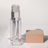 Tube carré en plastique de 5,4 ml pour gloss à lèvres, couleur personnalisée, conteneur vide avec design luxueux pour l'emballage de gloss à lèvres