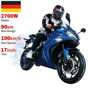 Duitsland Hot 17 Inch Eec 72V Elektrische Race Motorfiets 2700W 100 Km/h Snelheid 90Km Bereik Cool E Motorfiets Voor Volwassenen