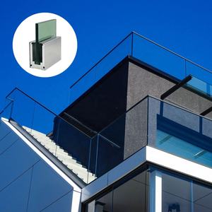 Diseños de Barandillas para Porche, Balcón y Terraza, Barandilla de <span class=keywords><strong>Vidrio</strong></span>, Canal <span class=keywords><strong>en</strong></span> U de Aluminio para <span class=keywords><strong>Vidrio</strong></span> de 10 mm - Product Image 1