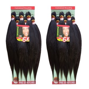 Mira 3X 6X 500g Cheveux à tresser pré-étirés Yaki, 6 paquets de 26 pouces, texture <span class=keywords><strong>Afro</strong></span> Yaki douce, tresses synthétiques à double trame machine - Product Image 4