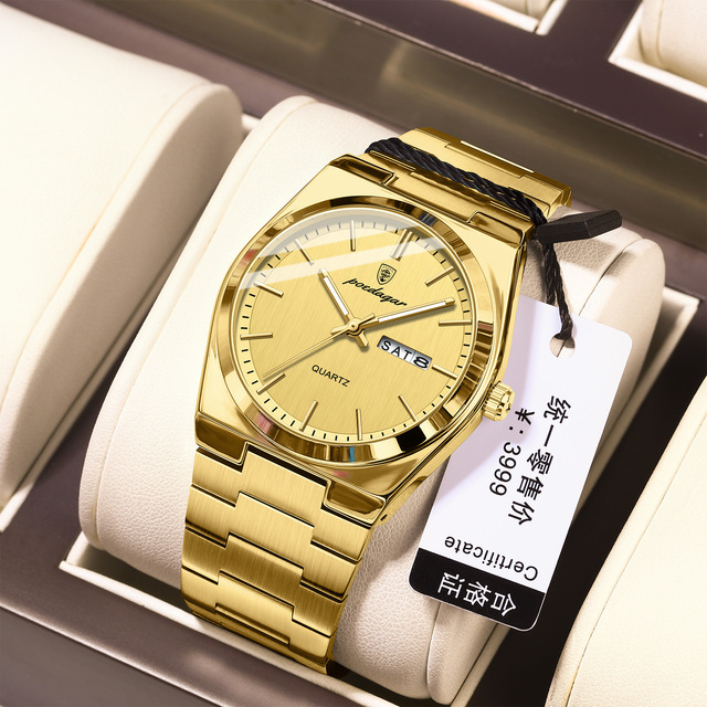 POEDAGAR 930 Customize Logo Stainless Steel Band Quartz Watches Waterproof Men Wristwatches