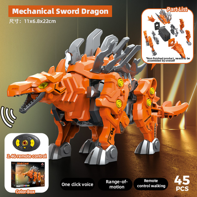 SK01-04 Strong Motor Power  DIY Assembly Brick Building Toy Rc Control Dinosaur Toys for Kids Remote Control