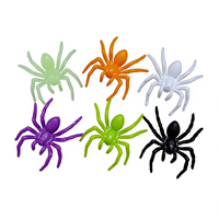 Vente en gros de 16 types d'araignées en plastique simulées de 1,5 à 15 cm, décoration d'Halloween, accessoire de farce pour scène de maison hantée
