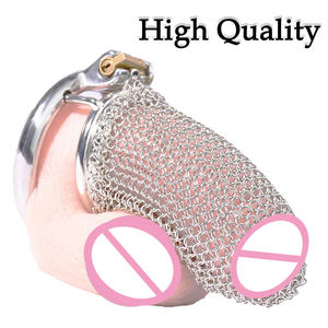 BDSM Keuschheitsgürtel für Männer aus Edelstahl, Treue-Bondage-Spielzeug, Großer Metall-Peniskäfig für Schwule mit Schloss - Product Image 2