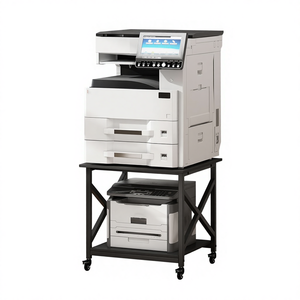 عربة طابعة متحركة متعددة الوظائف من JH-Mech برفين مقاس 23.6 × 23.6 × 22.6 بوصة مربعة الشكل من المعدن الأسود - Product Image 1