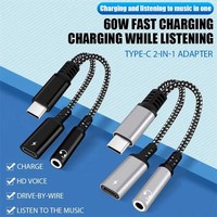 Precio directo de fábrica USBC a 3,5mm Audio Video Jack PD 33W Jack adaptador Hifi DAC Aux Audio Splitter para teléfono móvil portátil