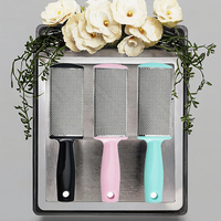 Râpe professionnelle portable pour soins des pieds, à poignée en plastique, pour éliminer les peaux dures et les callosités, forme droite, économique et tendance