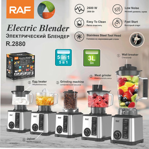 RAF Appareils électroménagers Robot culinaire électrique 5-en-1 3L avec fonction presse-agrumes, boîtier en acier inoxydable, broyeur haute puissance et mixeur, pour usage domestique mural - Product Image 2