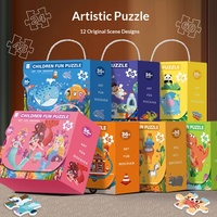 Coffret cadeau pour enfants certifié FSC, grand puzzle portable, 3-6 ans, cadeau de vacances pour la maternelle, prix, éducation précoce