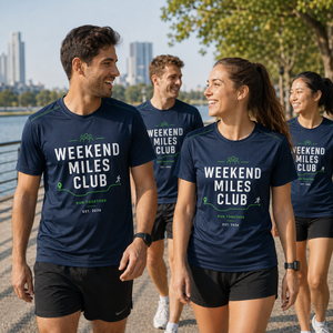T-shirt de course personnalisé Weekend Miles pour l'entraînement et la compétition – Vêtements de performance athlétique - Product Image 1