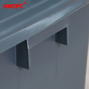 Poubelle carrée en plastique de 60 litres avec couvercle, utilisation intérieure et extérieure, couleur grise - Product Image 3