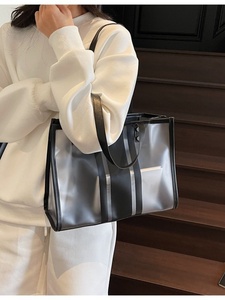 Nuova Borsa Tote Trasparente in PVC da Donna 2025, Grande Capacità, Alta Qualità, per Viaggi e Pendolarismo, con Cerniera - Product Image 4