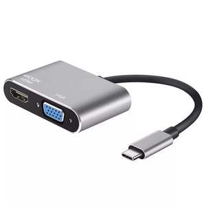 2 ใน 1 Type-C ถึง HDTV VGA อะแดปเตอร์ฮับ 4K USB C ตัวแปลงตัวเชื่อมต่อวิดีโอสำหรับแล็ปท็อปแท็บเล็ตพีซีซัมซุง - Product Image 1