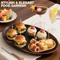 200 pics à cocktail, pics décoratifs en bois naturel pour apéritifs, brochettes en bambou de 4,7 pouces de long pour aliments et boissons