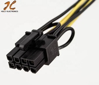 Cable de alimentación de 15cm PCIE de 6 pines a 8(6 + 2) pines GPU para tarjeta periférica PCI-E de ordenador