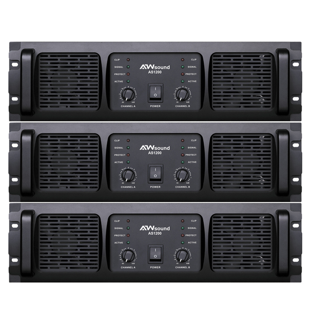 Stereo Integrated Power Amplifier AS1200 Circuit Switch Class H 2 Channel 1200W Professional Stage Metal Audio Amplifier