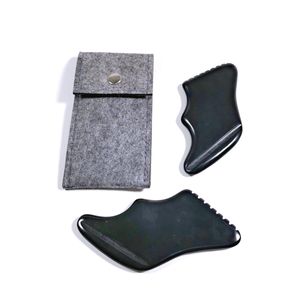 HY Bonne Qualité Bois Thérapie <span class=keywords><strong>Shua</strong></span> Rose Quartz <span class=keywords><strong>Gua</strong></span> Sha Ensemble Véritable Jade Bian Pierre GuaSha - Product Image 5