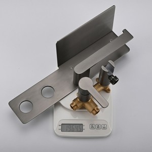 Pistola de Pulverización <span class=keywords><strong>para</strong></span> Inodoro Montada en la Pared Color Gris Metálico con Portarrollos de Papel, Bidé <span class=keywords><strong>para</strong></span> Baño de Apartamento, Limpiador de Bidé, Shattaf - Product Image 6