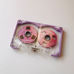 Casete de audio retro de 50 minutos con marco colorido, bobina abierta, tipo esqueleto, de alta resistencia, de doble cara, en blanco para grabación de música y mixtape. - Product Image 2