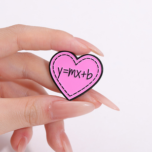 Línea recta algebraica ecuación pendiente-interceptar broche <span class=keywords><strong>en</strong></span> forma de corazón Rosa insignia de Metal matemáticas regalo del Día de San Valentín joyería - Product Image 1