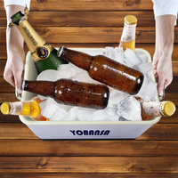 Disesuaikan kubus de hielo kubus untuk cervezas 10L emas hitam logam es ember aluminium es ember untuk pesta