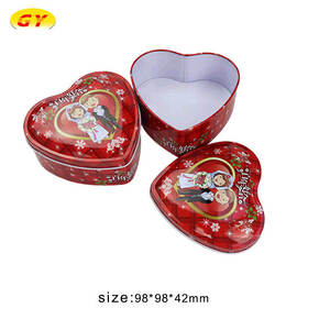 Custom heart-shaped tin box Christmas candy box newlywed tin box
