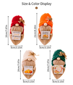 Thanksgiving Day Fall Gnome Plush Elf Doll Kid's Christmas Halloween Harvest Festival Hugging <strong>Pumpkin</strong> Hat Rudolph Doll <strong>Cloth</strong> - Product Image 6