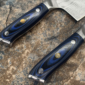 <span class=keywords><strong>Couteau</strong></span> <span class=keywords><strong>Santoku</strong></span> de <span class=keywords><strong>chef</strong></span> de cuisine en acier inoxydable à lame en acier damas japonais à motif laser de 7 pouces - Product Image 6