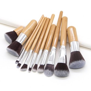 Ensemble de 11 pinceaux de <span class=keywords><strong>maquillage</strong></span> écologiques avec pinceaux plats et éventail de taille moyenne, vente en gros pour le <span class=keywords><strong>maquillage</strong></span> du visage et des yeux - Product Image 3