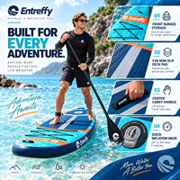 Planche de SUP gonflable ENTROFFY 11' 33in, ensemble complet avec pagaie, pompe, leash et sac à dos pour les voyages et les excursions