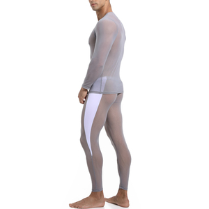 Chemise transparente à manches longues ajustée pour homme avec manches superposées, haut transparent - Product Image 6