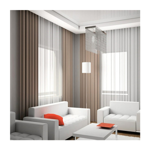Cortina doble y transparente para hotel, cortina de 100% poliéster con bloqueo de luz solar, venta al por mayor - Product Image 2