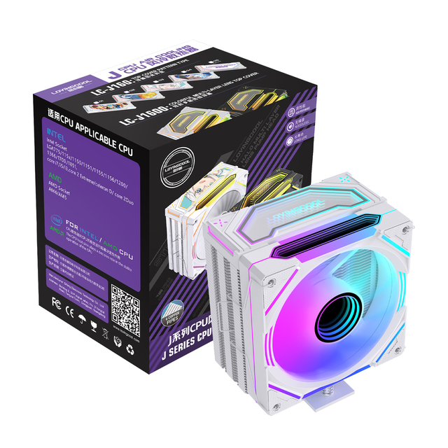Lovingcool High Performance CPU Cooling ARGB LED PWM 4PIN CPU Radiator LGA 1700 2011 AM4 AM5 Computer CPU Fan Cooler