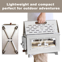 Barbecue et four portables de luxe en acier inoxydable de haute qualité, populaires, pour le camping, avec table pliable, pour 3 à 5 personnes