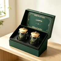 Boîte cadeau de luxe écologique faite à la main pour thé, avec logo personnalisé, emballage en papier, insert en mousse, pot à thé en verre, pour entreprises alimentaires