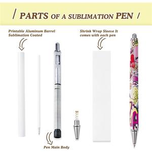 Stylos vierges personnalisables UV pour sublimation, sous <span class=keywords><strong>film</strong></span> rétractable, sans clip, durables, pour transfert UV, personnalisation DIY, bureau et école - Product Image 3