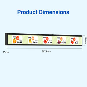 Écran LCD publicitaire MinewTag de 23,1 pouces, design barre allongée, type étagère, affichage LCD, étiquettes électroniques d'étagère - Product Image 2