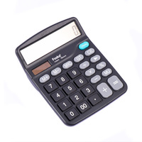 Calculatrice électronique de bureau Foska à 12 chiffres avec grand écran LCD, double alimentation (solaire et pile), boutons sensibles pour le bureau