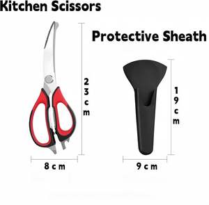 Ciseaux de cuisine en acier inoxydable à lame détachable de 3 pouces, lame amovible, compatibles lave-vaisselle, écologiques, multi-usages pour le poulet - Product Image 4