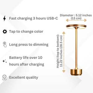 Lampe de bar sans fil rechargeable LED nordique en gros, lampe de table de nuit de luxe rechargeable pour restaurant - Product Image 2