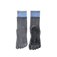 Chaussettes de sport antidérapantes et antibactériennes en coton pour femmes, au-dessus du genou, à cinq doigts, pour Pilates, Yoga, Fitness et Danse, avec grip, vente en gros