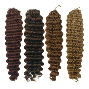 Extensions de cheveux humains colorées au crochet avec pointe plumeuse FH, 100g/paquet, mèches bouclées vierges sans trame - Product Image 1